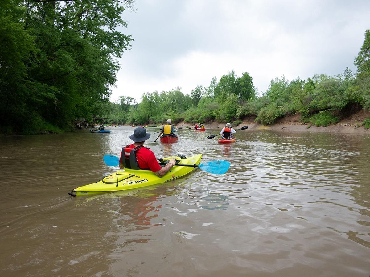 kayakers floating on the Middle Fork River