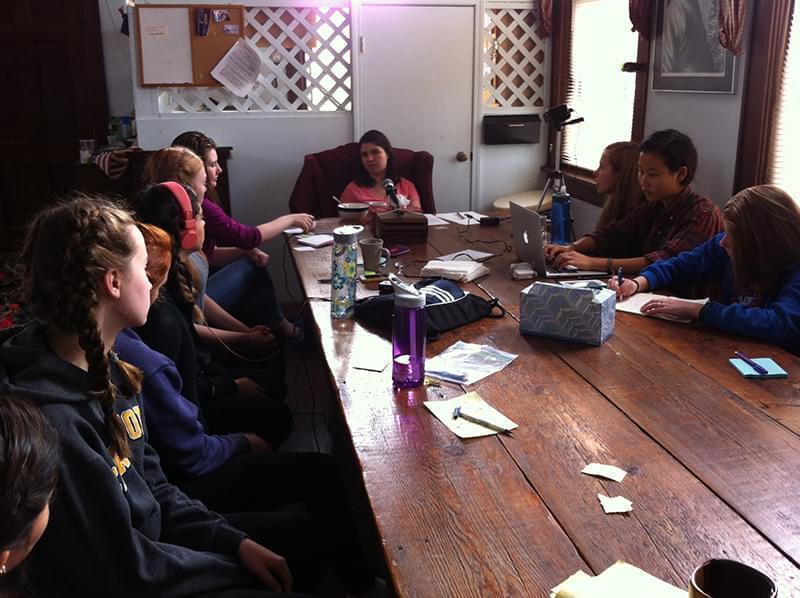 students seated at a table