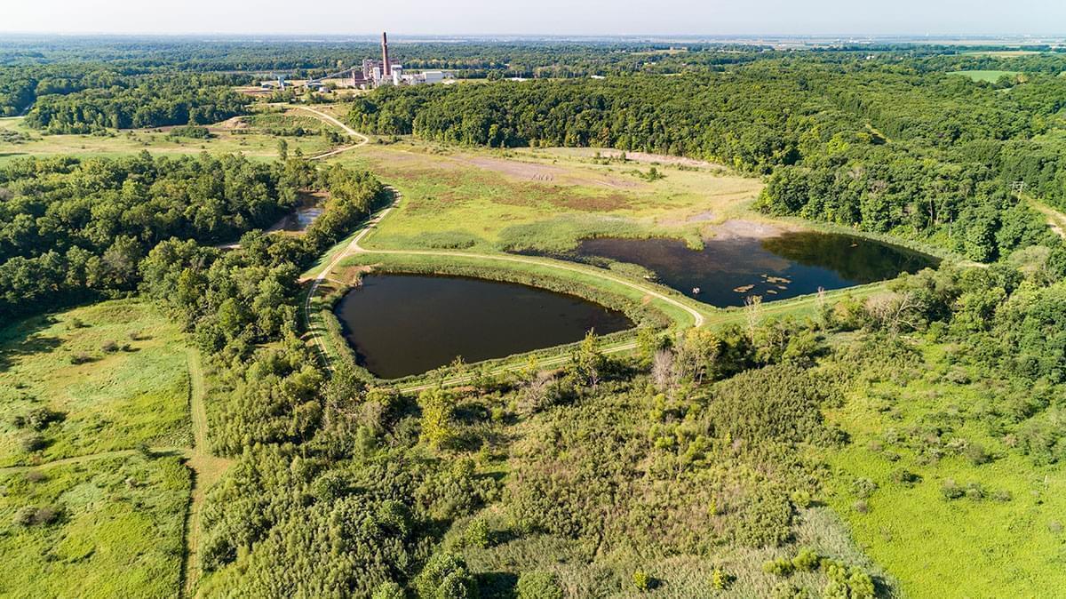 Coal ash ponds at the Vermilion Power Station