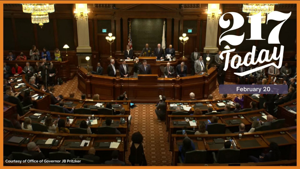 Governor JB Pritzker delivers 2025 State of the State address at the Illinois state capitol.