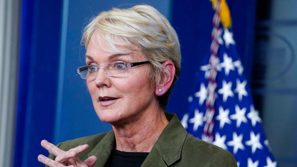 US Energy Secretary Jennifer Granholm speaks during a press briefing at the White House, Tuesday, Nov. 23, 2021, in Washington.