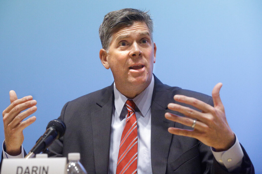 In this Aug. 26, 2015 file, photo Republican Darin LaHood participates in a debate.