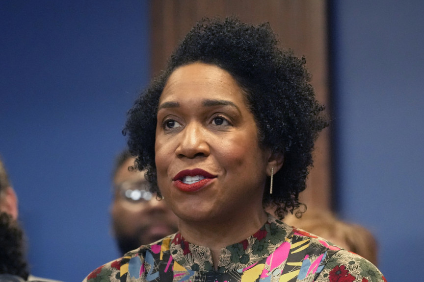 Illinois Lt. Gov. Juliana Stratton speaks during the Illinois Paid Leave bill signing ceremony Monday, March 13, 2023, in Chicago. 