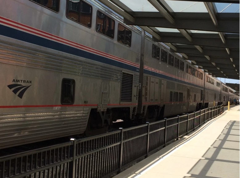 Amtrak train waiting at the station 