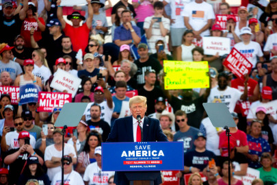 Former U.S. President Donald Trump endorsed Illinois Sen. Darren Bailey for governor Saturday at a rally for U.S. Rep. Mary Miller in Mendon, Illinois.