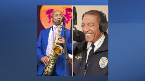 Left: Branford Marsalis, Right: Urbana police chief Larry D. Boone